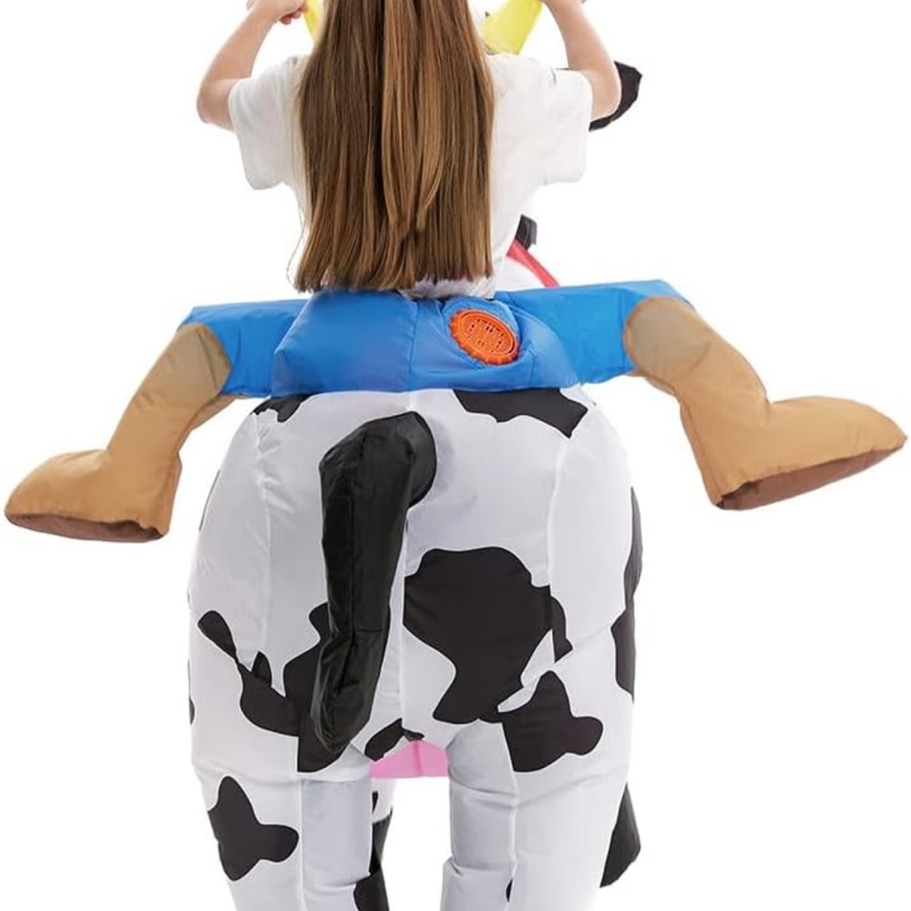 Kids Inflatable Cow Costume with Rider - Picture 5 of 5